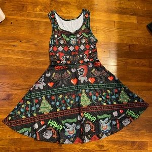 BRAND NEW Harley Quinn Joker Christmas Batman Skater Dress